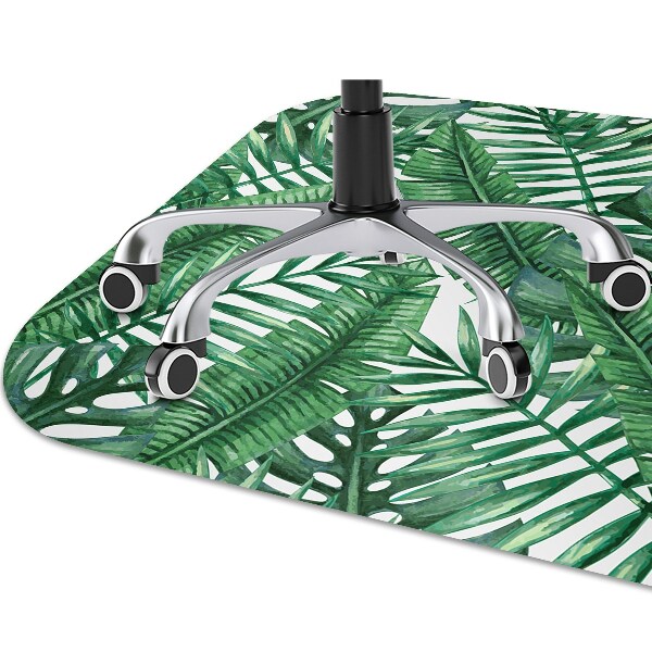 Desk chair mat monstera leaf