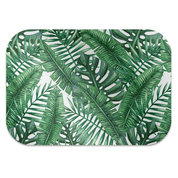 Desk chair mat monstera leaf