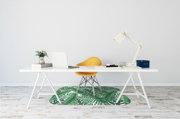 Desk chair mat monstera leaf