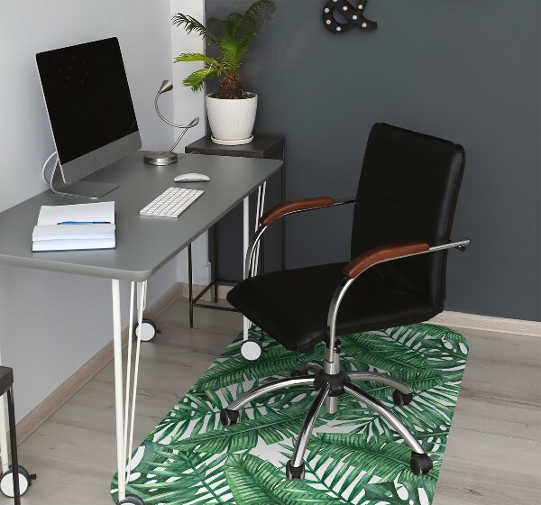Desk chair mat monstera leaf