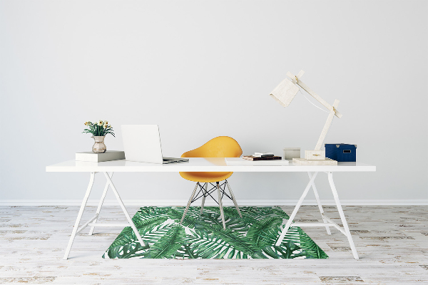 Desk chair mat monstera leaf
