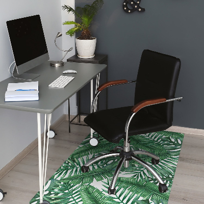 Desk chair mat monstera leaf