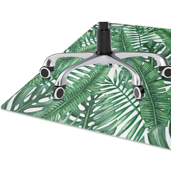 Desk chair mat monstera leaf