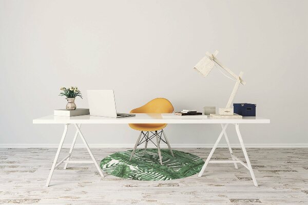 Desk chair mat monstera leaf
