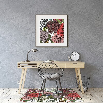 Office chair mat Autumn Flowers