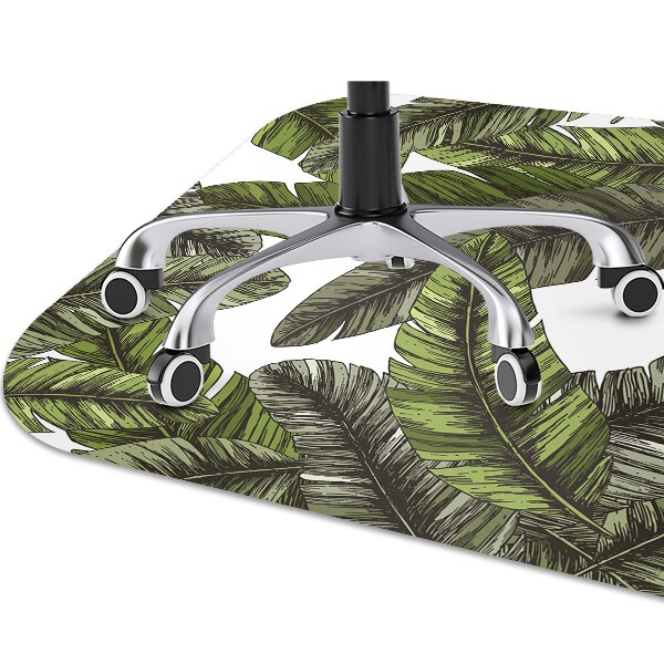 Office chair floor protector Jungle leaves