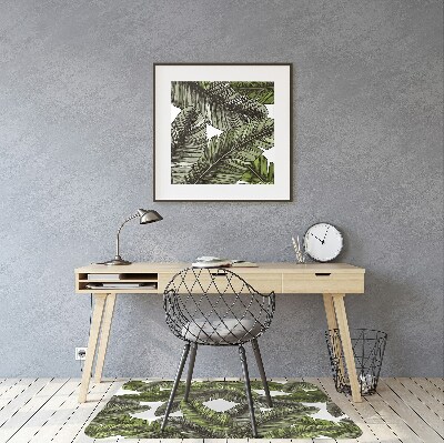 Office chair floor protector Jungle leaves