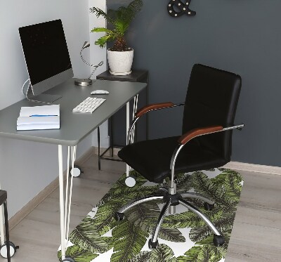 Office chair floor protector Jungle leaves