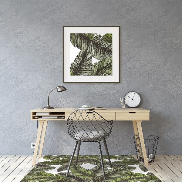 Office chair floor protector Jungle leaves