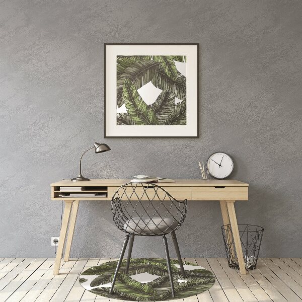 Office chair floor protector Jungle leaves