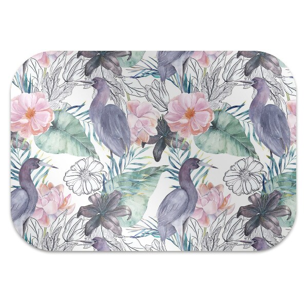Chair mat floor panels protector tropical Birds