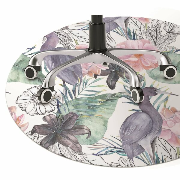 Chair mat floor panels protector tropical Birds