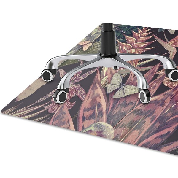 Office chair floor protector Birds and leaves