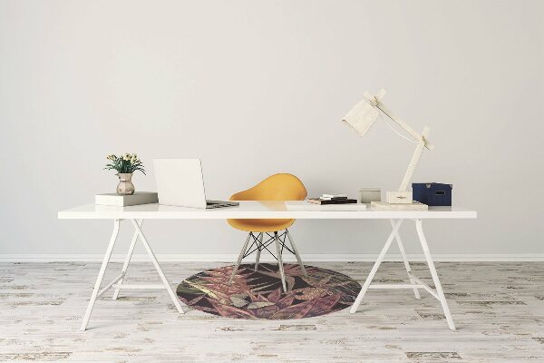 Office chair floor protector Birds and leaves