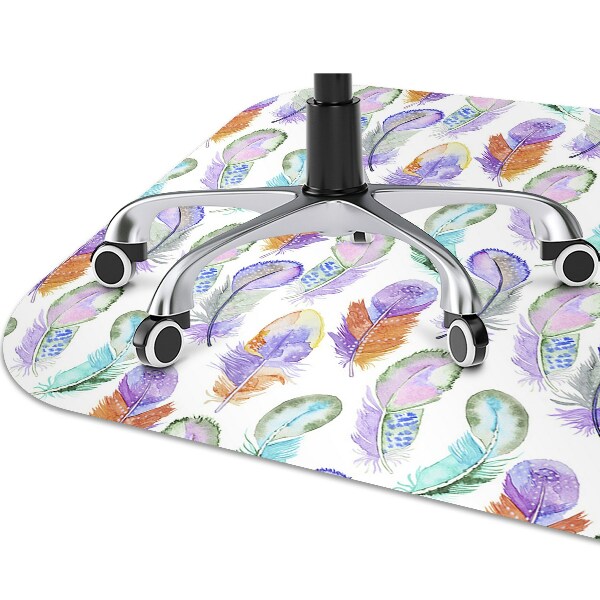 Office chair mat colored Feathers