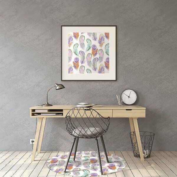Office chair mat colored Feathers