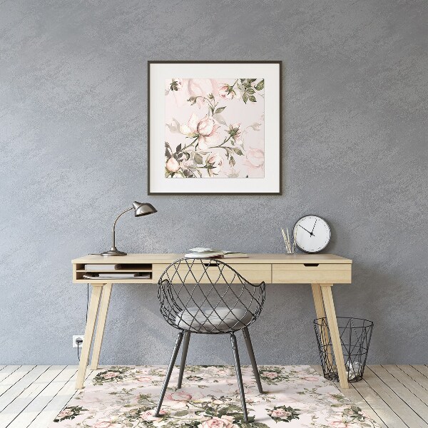 Office chair mat Colorful flowers
