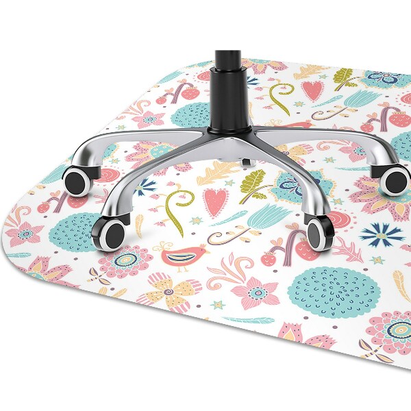 Office chair floor protector colorful patterns