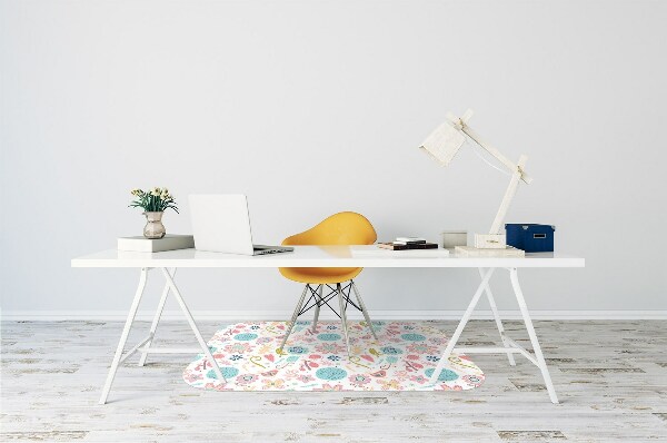 Office chair floor protector colorful patterns