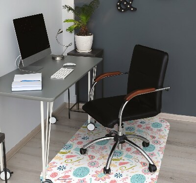 Office chair floor protector colorful patterns