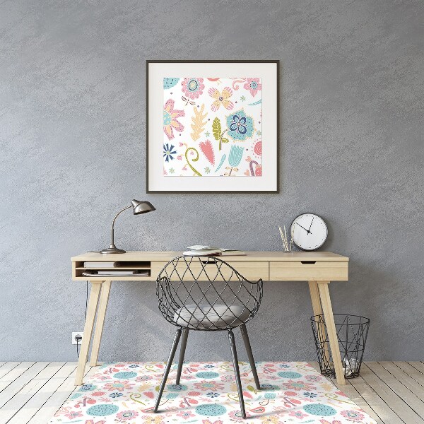 Office chair floor protector colorful patterns