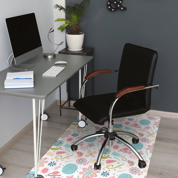 Office chair floor protector colorful patterns