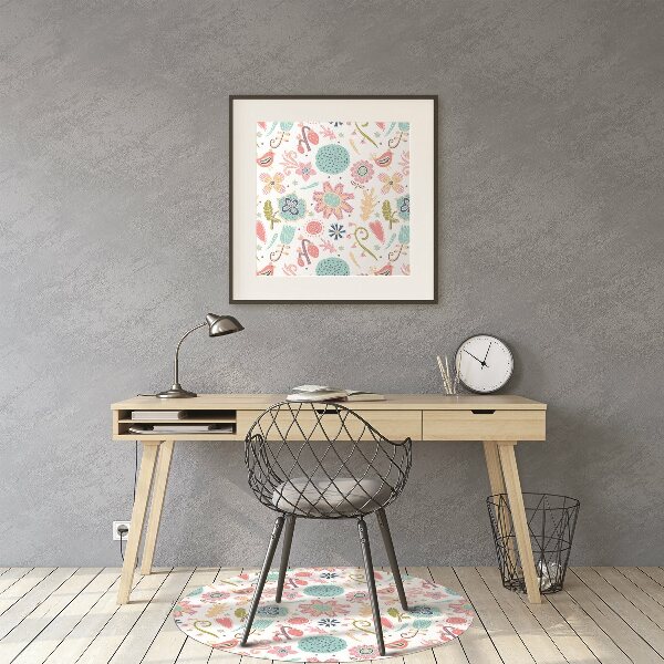 Office chair floor protector colorful patterns