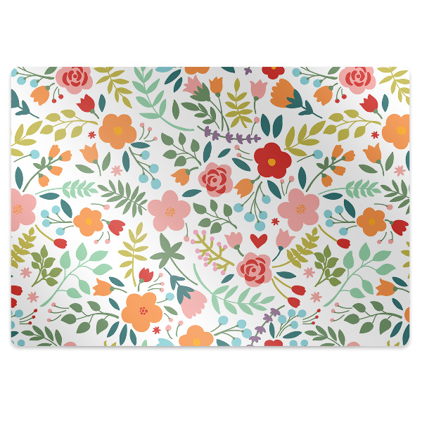 Chair mat floor panels protector Picture with flowers