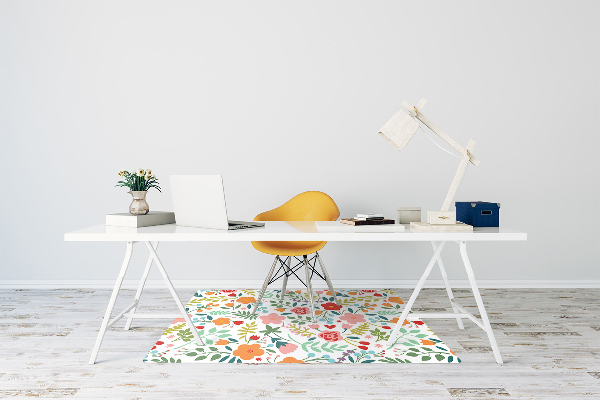 Chair mat floor panels protector Picture with flowers