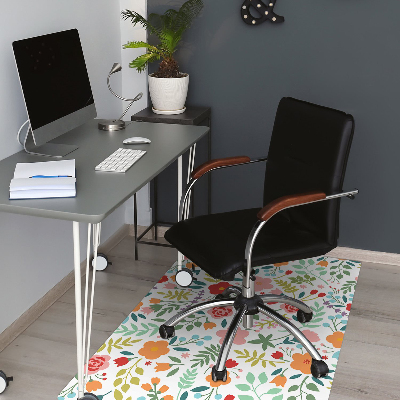 Chair mat floor panels protector Picture with flowers