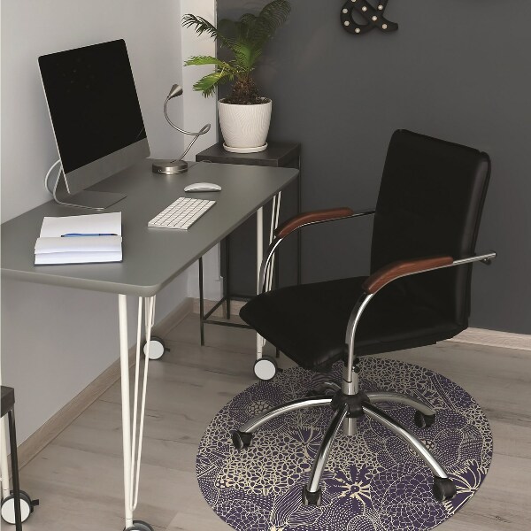 Office chair floor protector blue pattern
