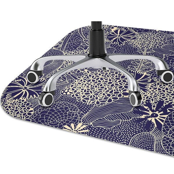 Office chair floor protector blue pattern