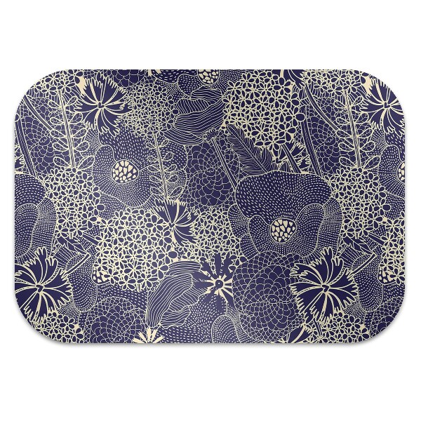 Office chair floor protector blue pattern