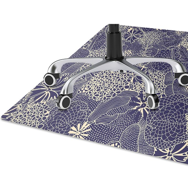 Office chair floor protector blue pattern