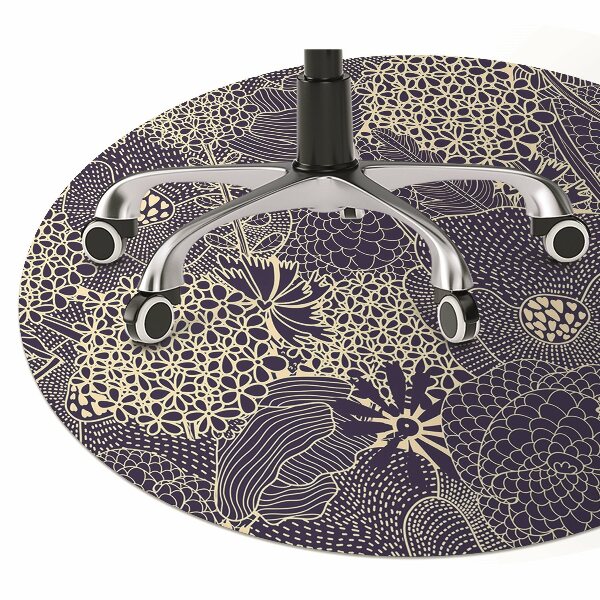 Office chair floor protector blue pattern