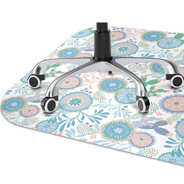 Office chair floor protector vintage flowers