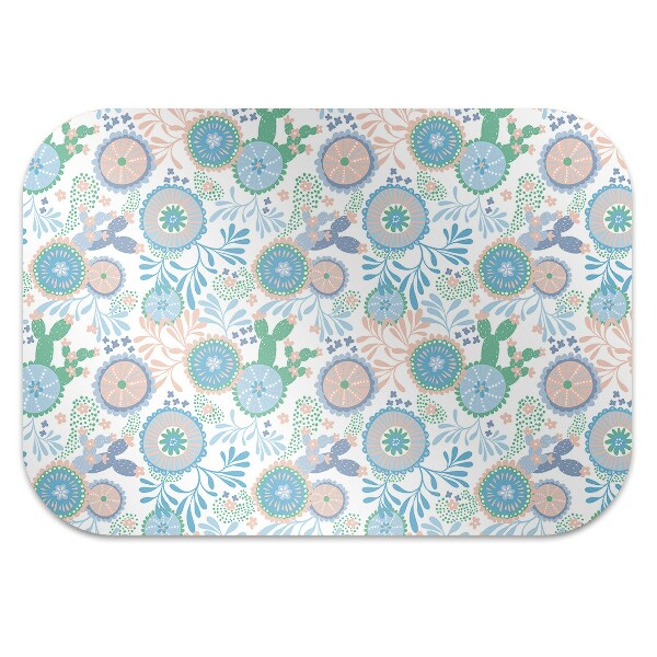 Office chair floor protector vintage flowers