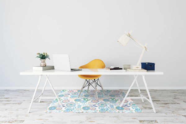 Office chair floor protector vintage flowers