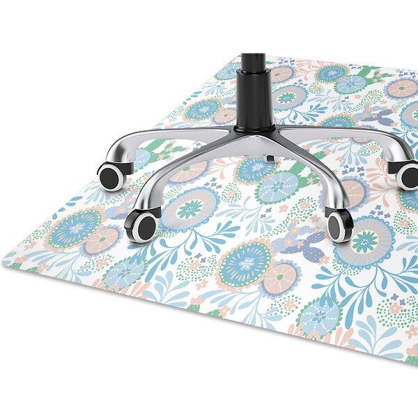 Office chair floor protector vintage flowers