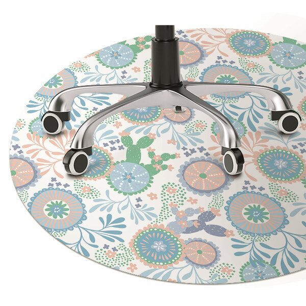 Office chair floor protector vintage flowers