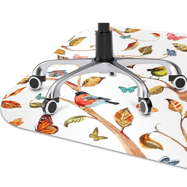 Office chair mat Birds on a branch