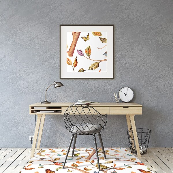 Office chair mat Birds on a branch