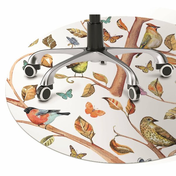 Office chair mat Birds on a branch
