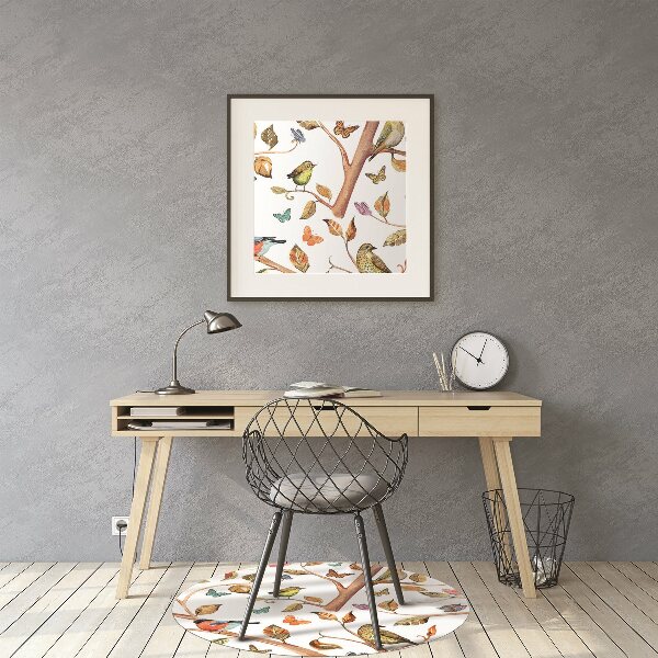 Office chair mat Birds on a branch