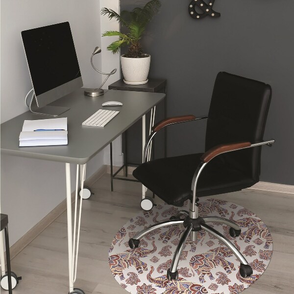 Computer chair mat Paisley elephant