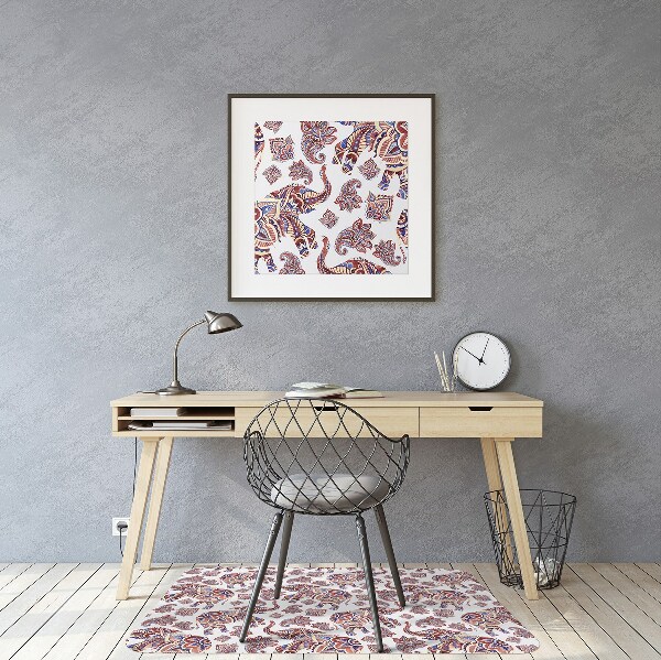 Computer chair mat Paisley elephant