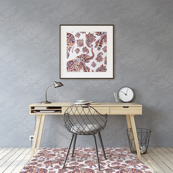 Computer chair mat Paisley elephant