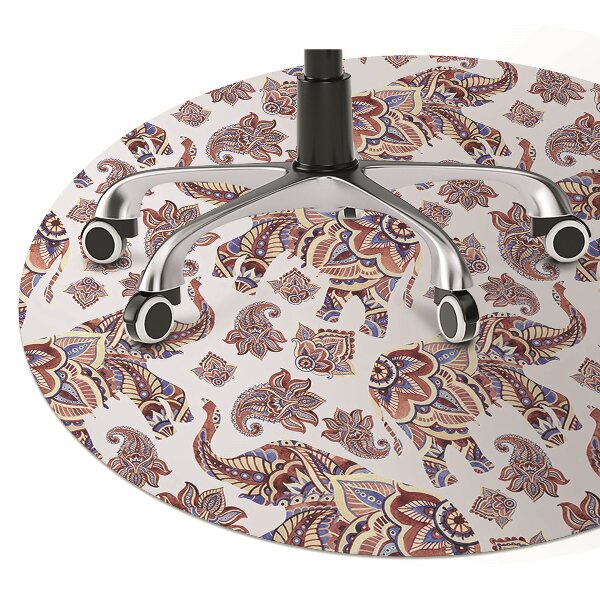 Computer chair mat Paisley elephant
