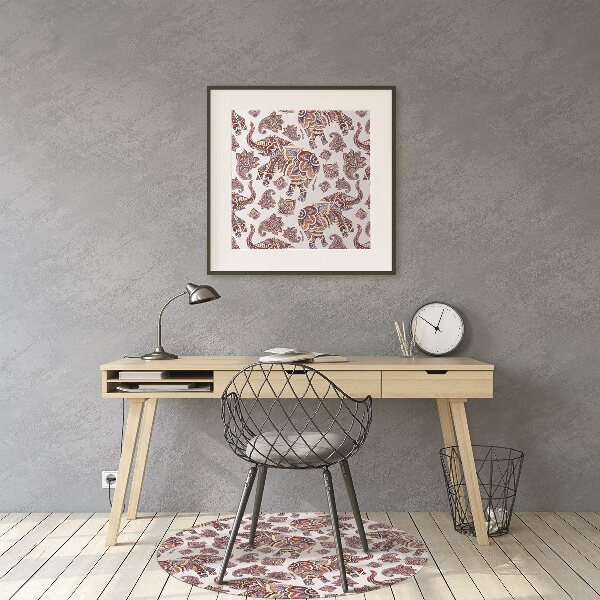 Computer chair mat Paisley elephant