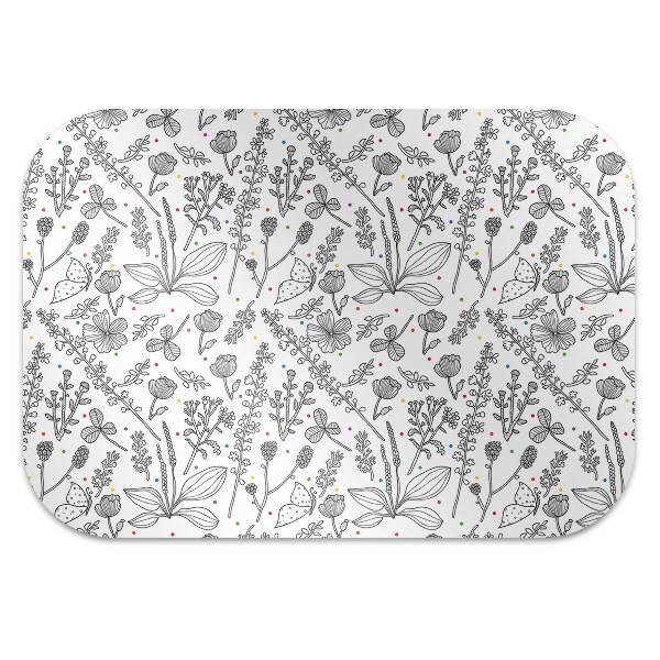 Office chair mat Flowers and dots